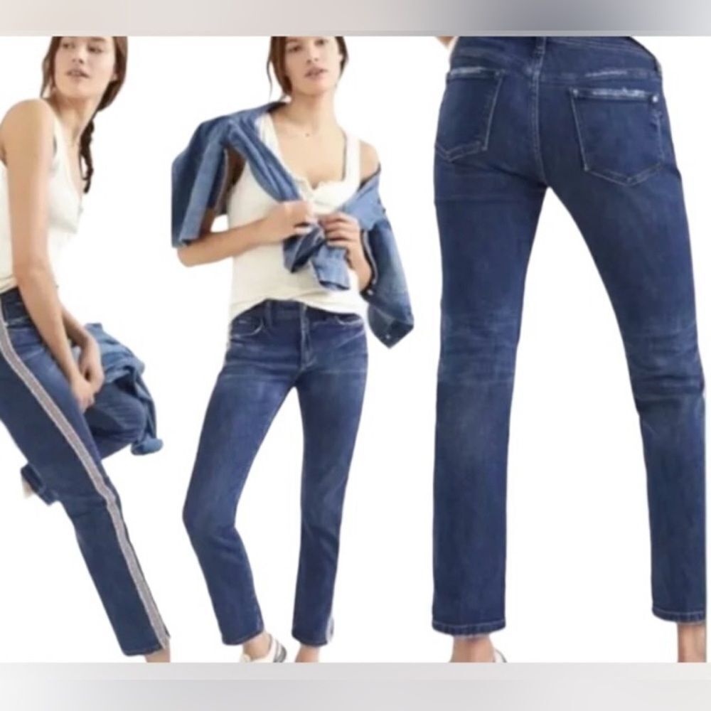 ANTHROPOLOGIE PILCRO slim boyfriend, crop with side stitching 27
